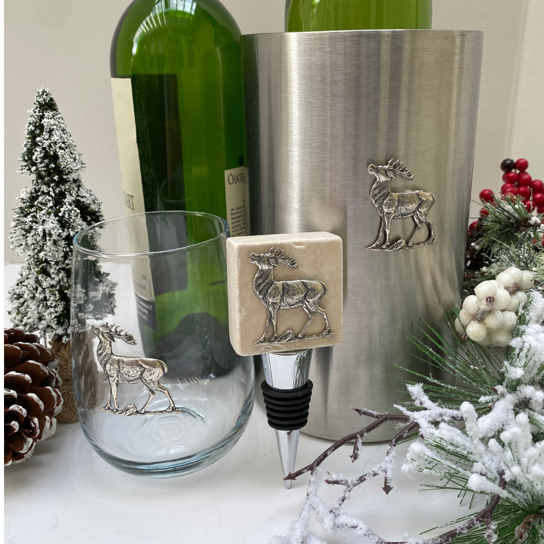 Stag Deer Gifts include wine accessories, desk accessories, Christmas ornaments, and home decor.