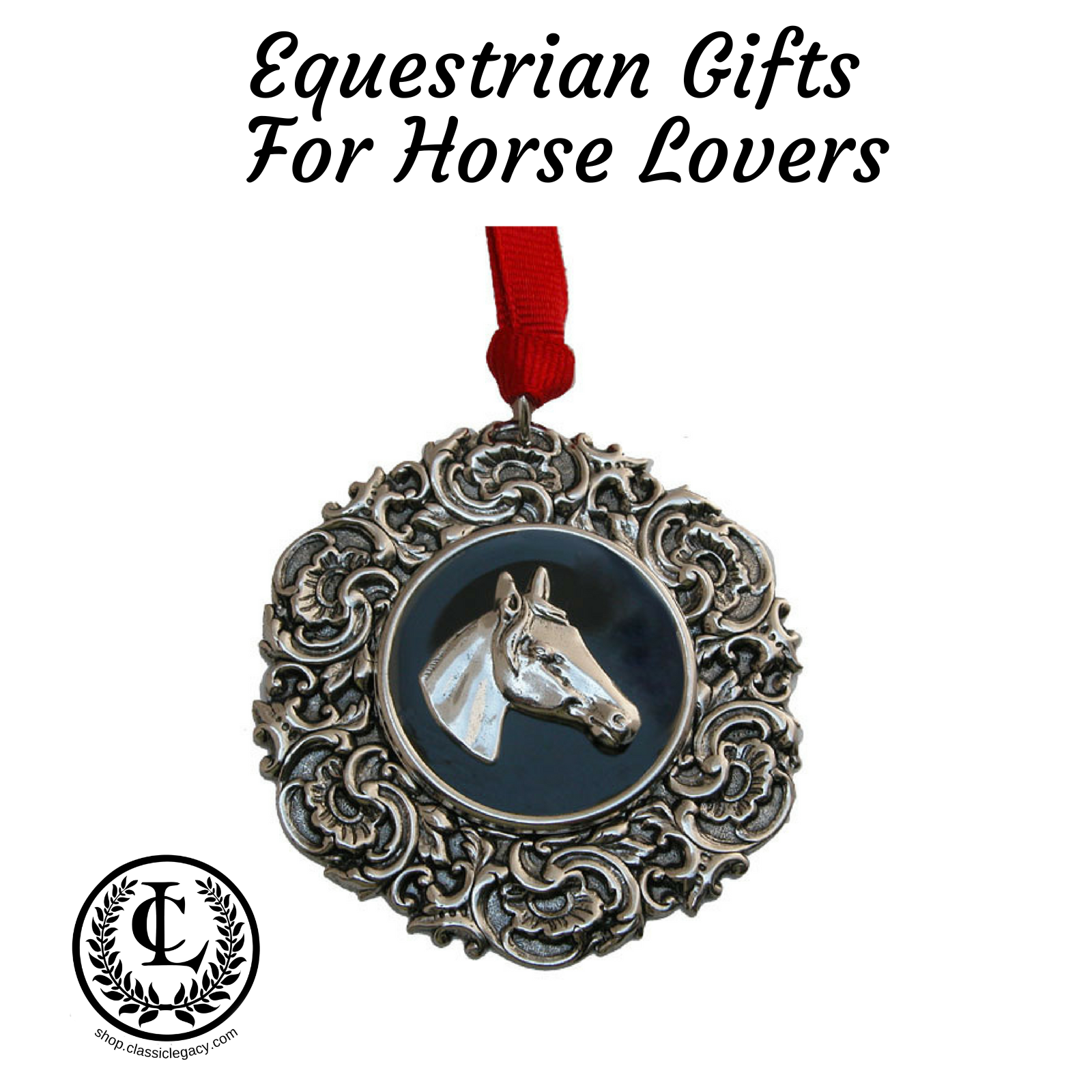 Equestrian Gifts for Horse lovers include Christmas ornaments, wine accessories, jewelry, & home decor.