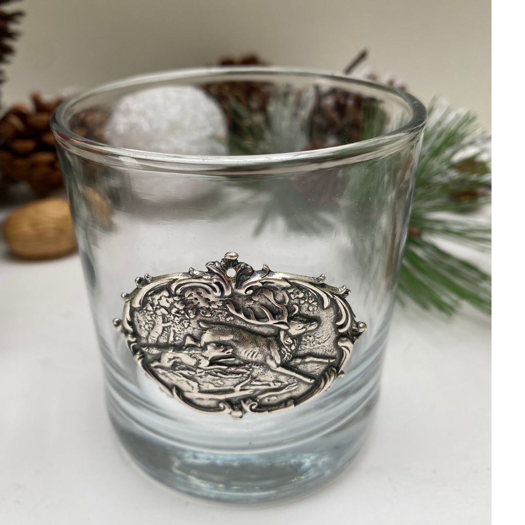 Stag Deer and Hound Old Fashion Bourbon Glass