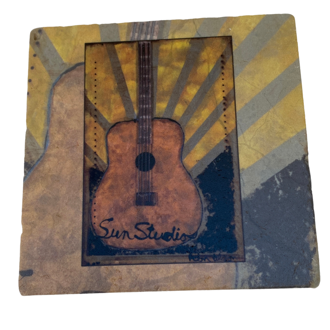 Coaster, Marble, Ron Olson Memphis, Sun Studio Guitar Art