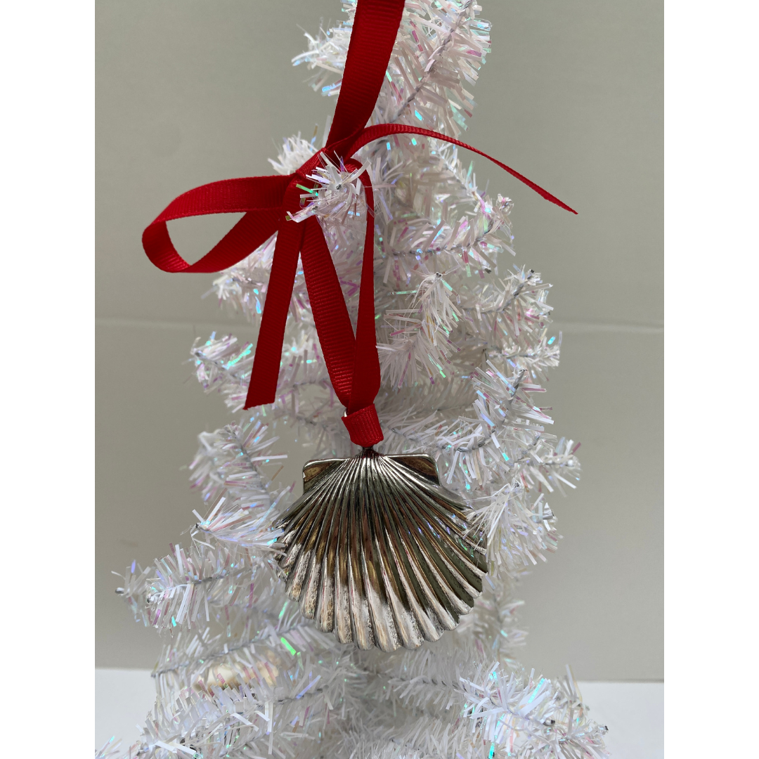 Silver Seashell Christmas Ornament