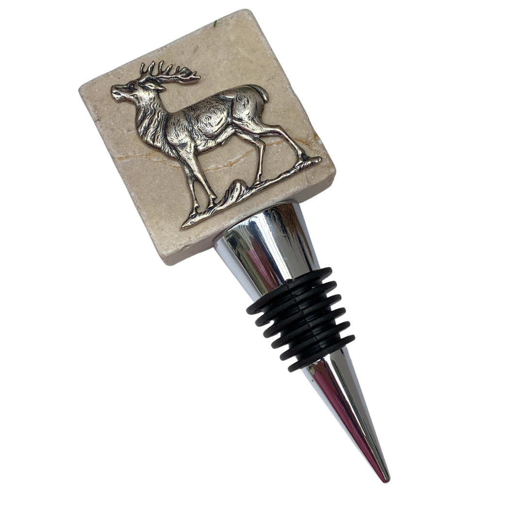 Stag Deer Marble Wine Bottle Stopper |