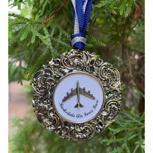 Air Force Christmas Ornament with Small Replica of Airplane