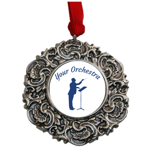 Symphony Orchestra Custom Silver Christmas Ornament