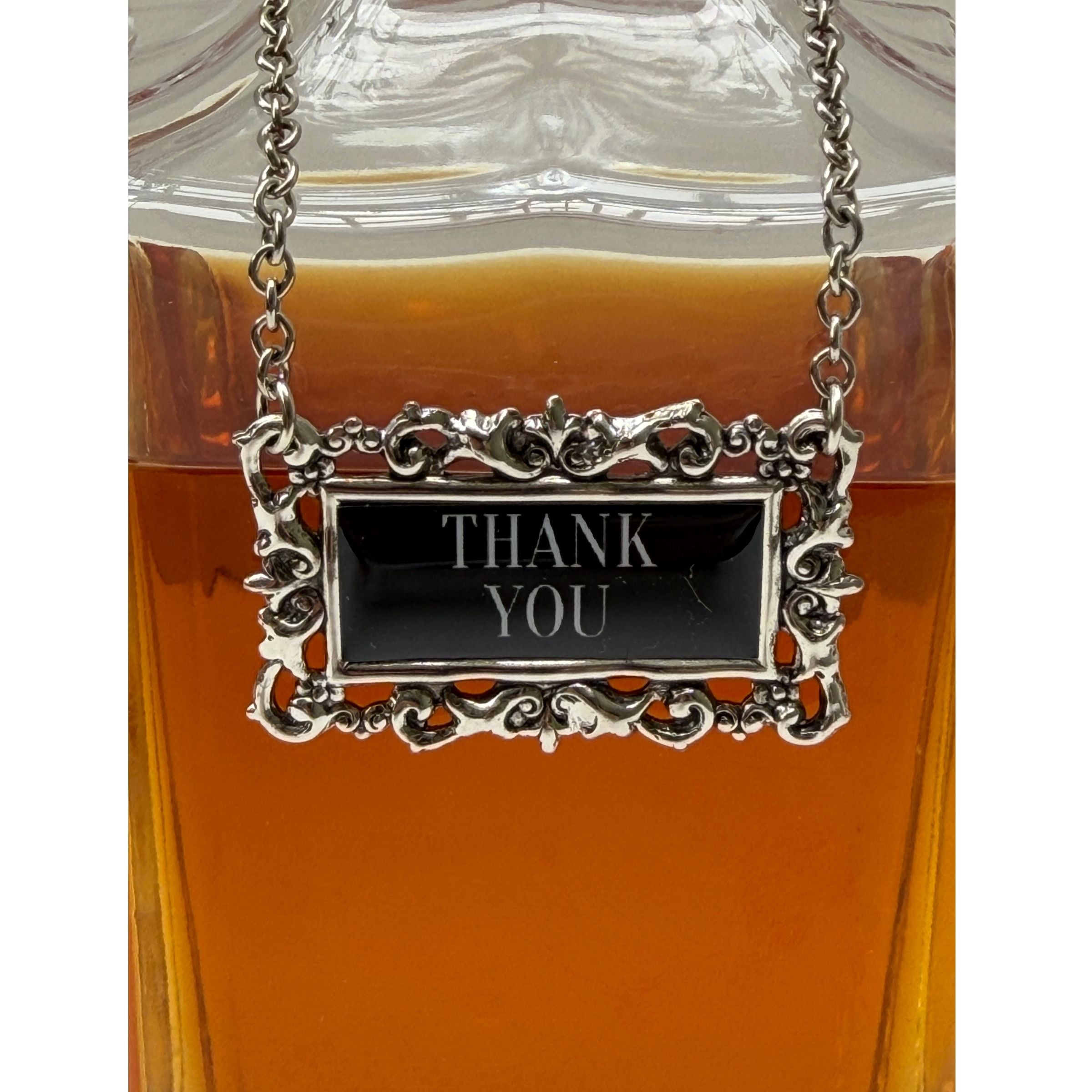 Thank-You Decanter Label | Handcrafted Silver