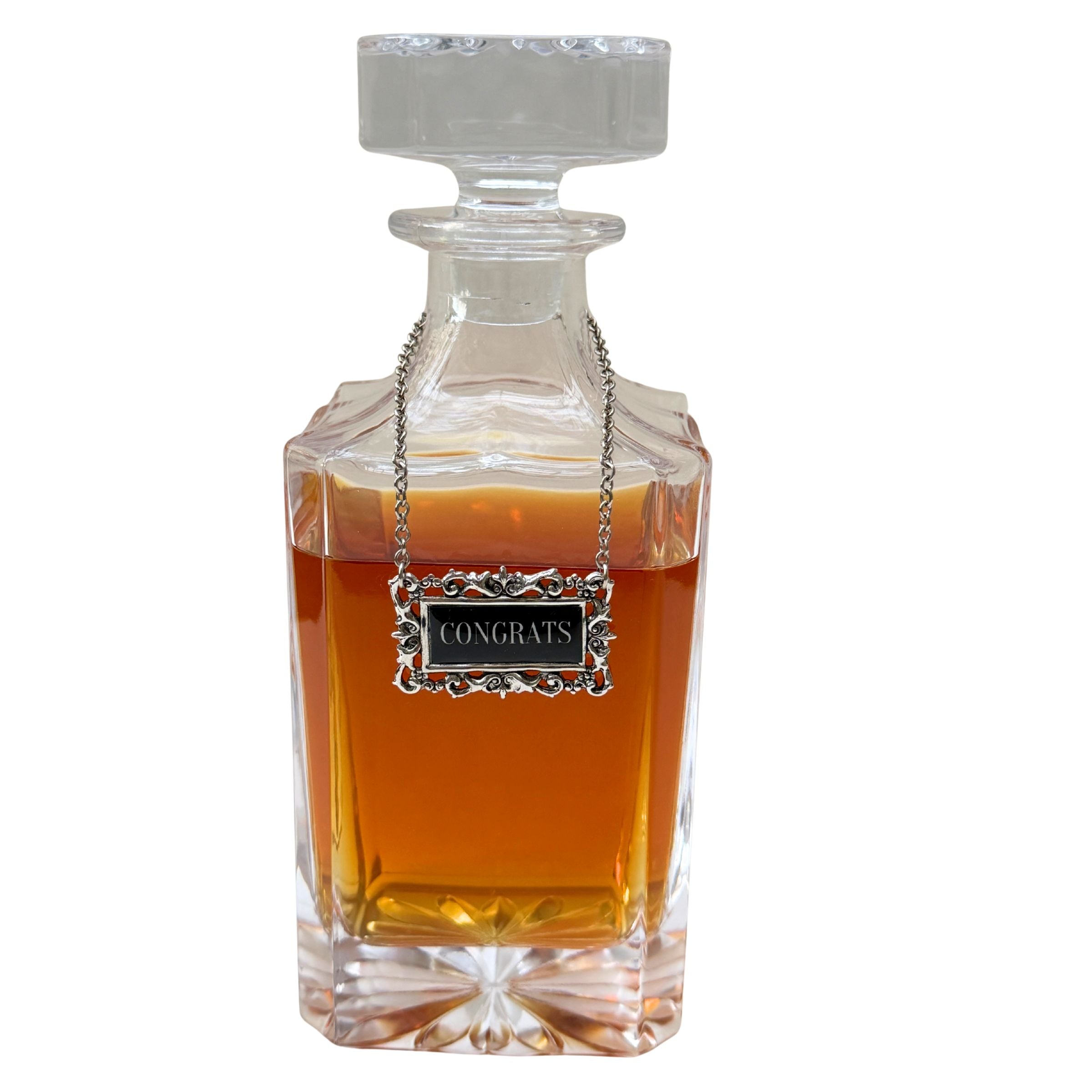 Congrats Decanter Label Marker | Handcrafted Silver