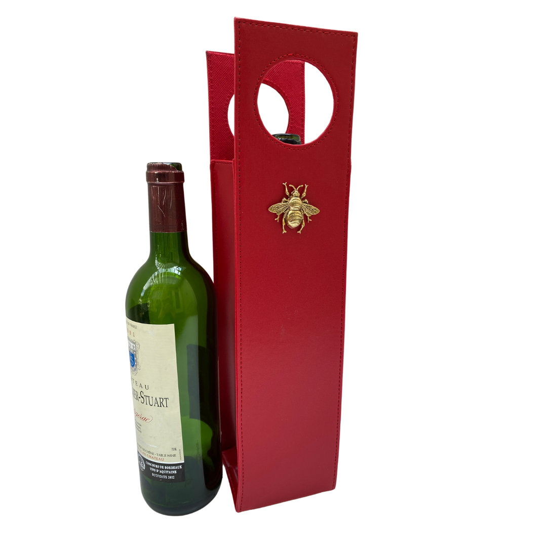 Gold Bee Red Wine Carrier | Gift for Bee Lover