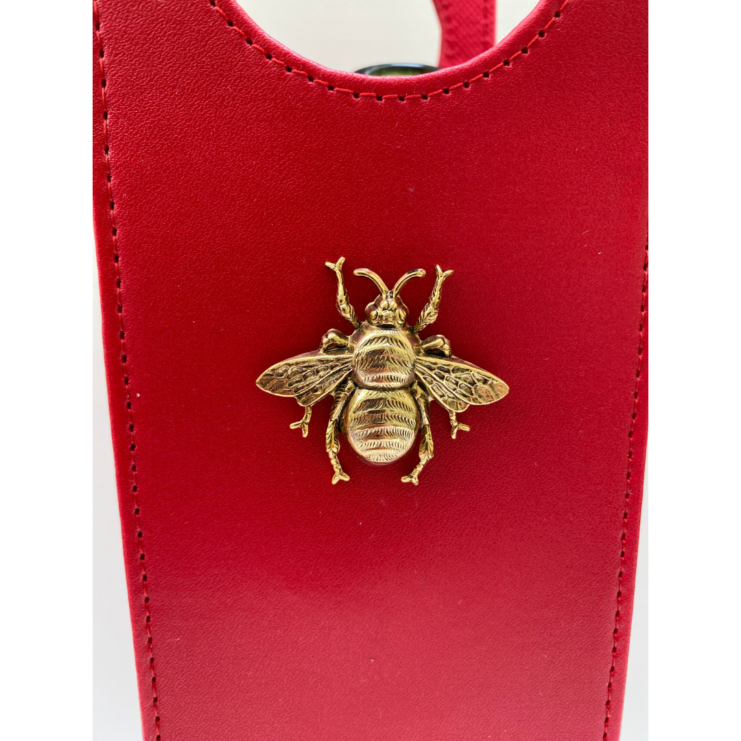 Gold Bee Red Wine Carrier | Gift for Bee Lover