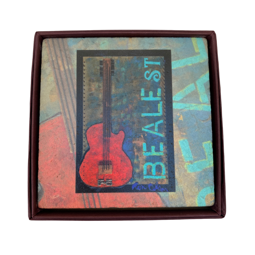 Coaster, Marble, Ron Olson art of Beale Street in Memphis