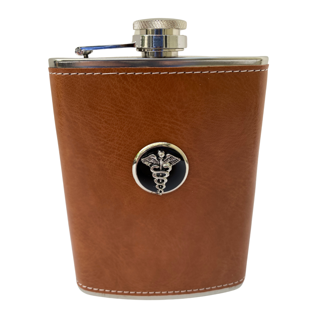 Medical Theme Leather Flask