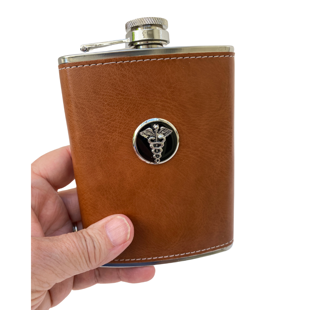 Medical Theme Leather Flask