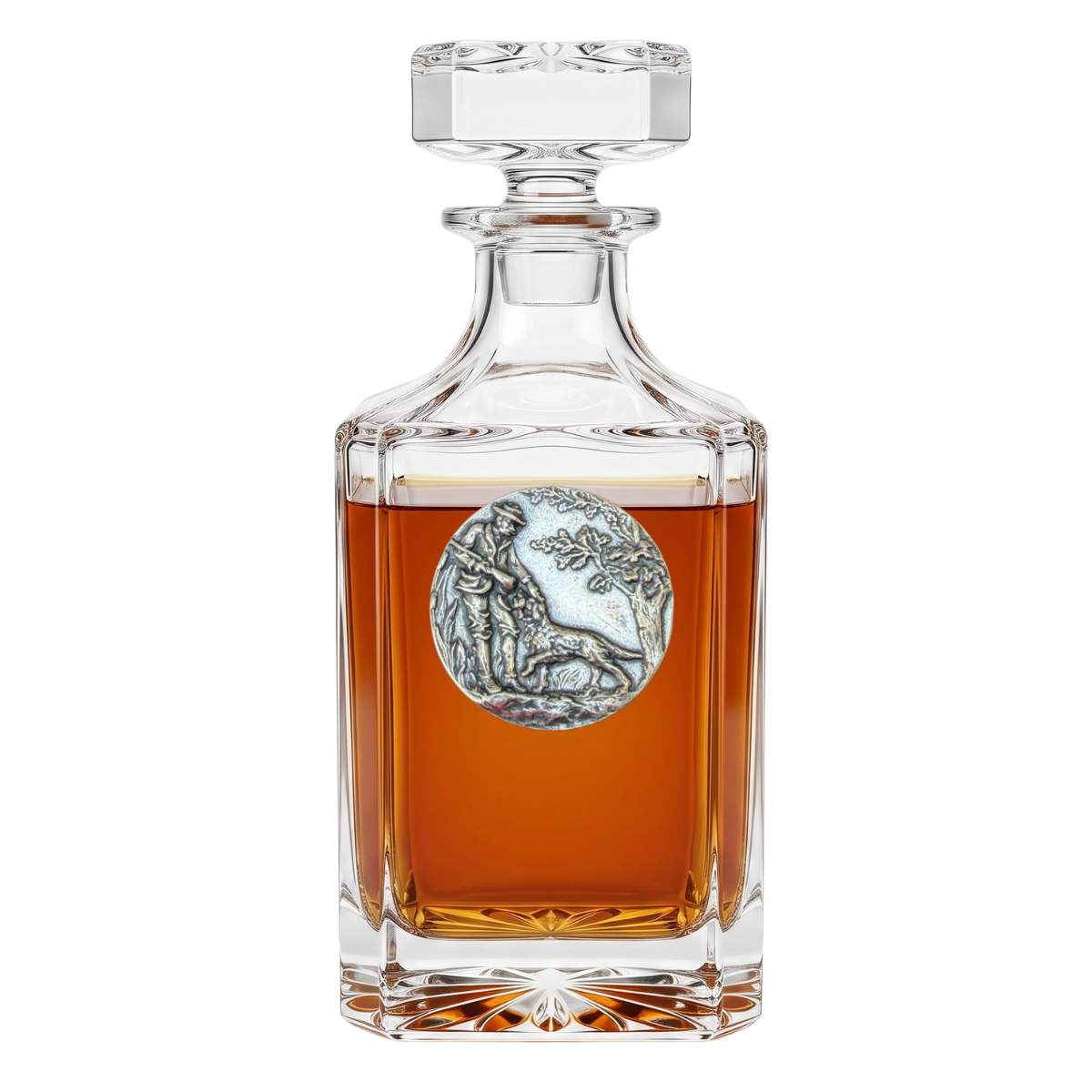 Decanter for Waterfowler | Hunter & Dog Silver Medallion