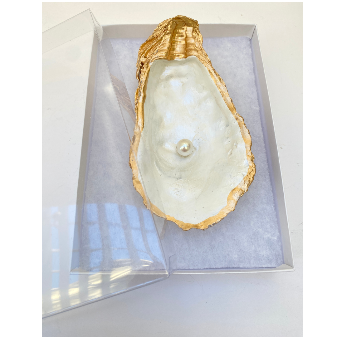 Oyster Shell Art Pearl in Center | Pearl 30th Anniversary Gift