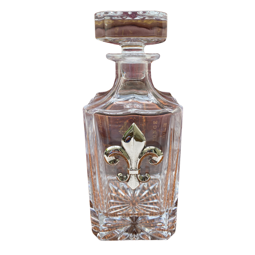 Fleur de Lis Decanter | Silver Embellishment