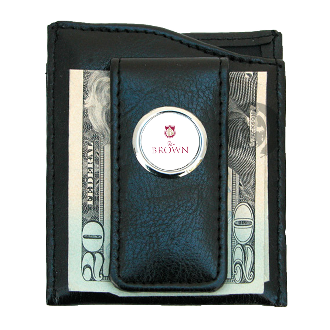 Personalized Money Clip | Black Faux Leather