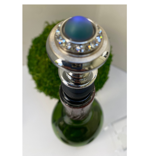 Bottle Stopper | Smokey Blue Crystal