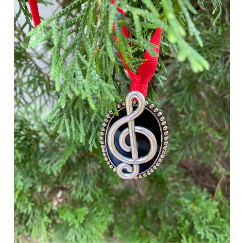 Treble Clef Christmas Ornament for Music Lovers