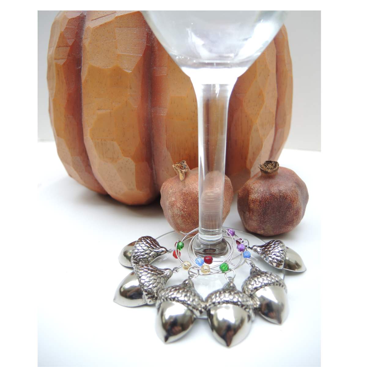Acorn Wine Charms | Fall Tabletop Decor | Thanksgiving Hostess Gift