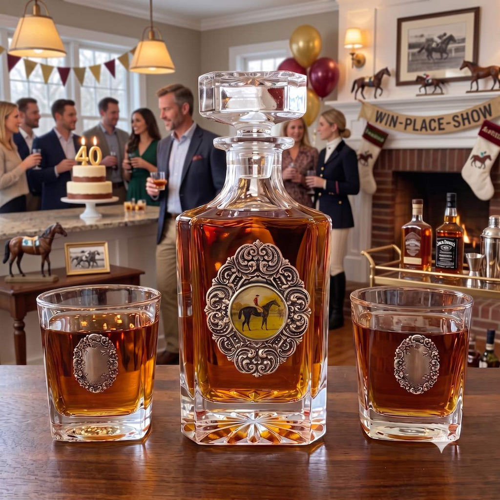 Horserace Decanter Set | Gift for Racehorse Fan