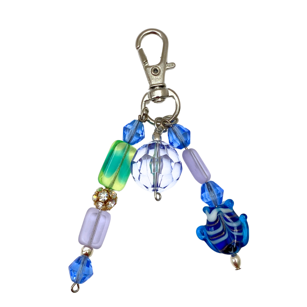 Gemstone Purse Charm | Blue Seaside theme | Made in USA