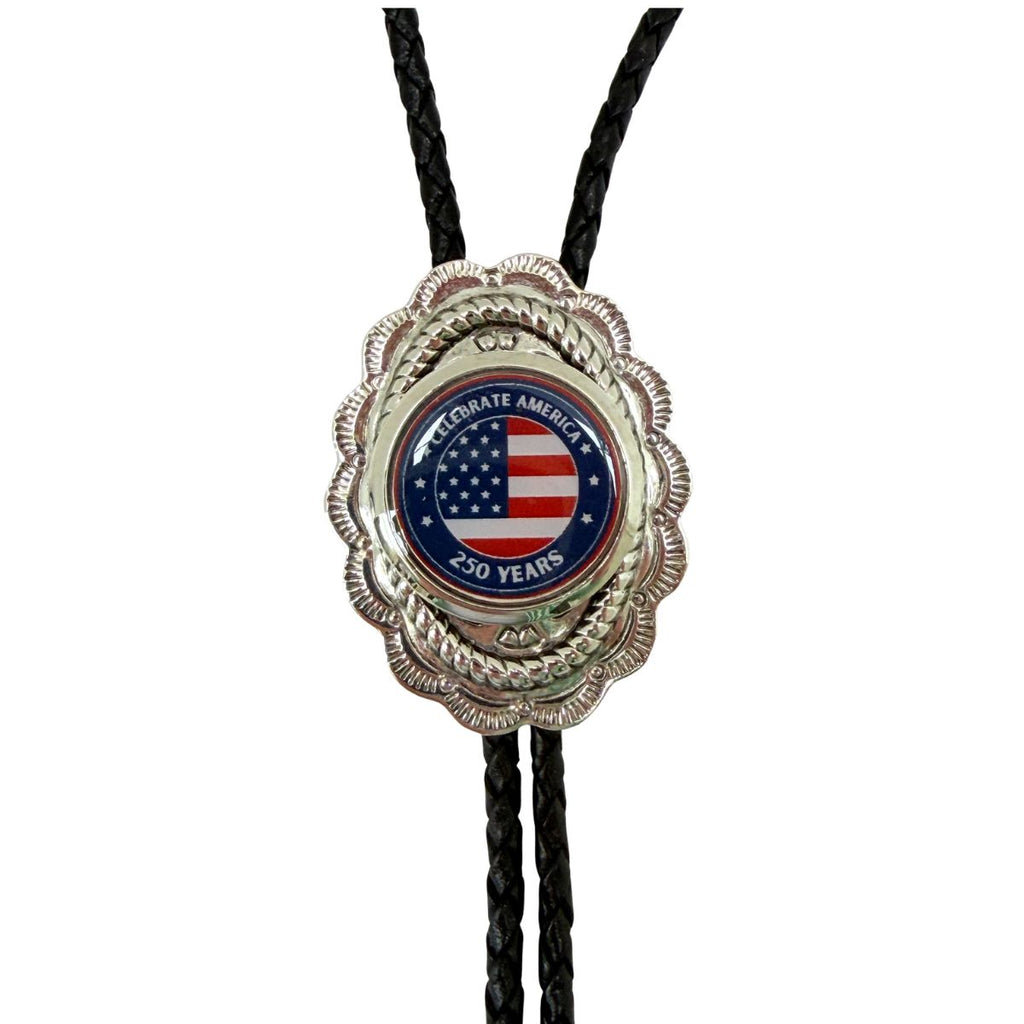 Bolo Tie with Celebrate America 50 logo.  Great accessory to celebrate America  at a Western event.