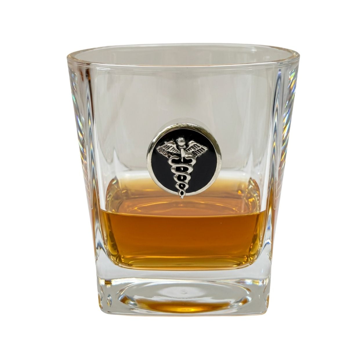 Medical Theme Bourbon Glass with Caduceus | Gift for Medical School Grad