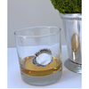 Bourbon Glass  with silver setting and Mother of Pearl Cabochon