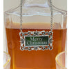 Close Up view of Merry Christmas Decanter Marker Green