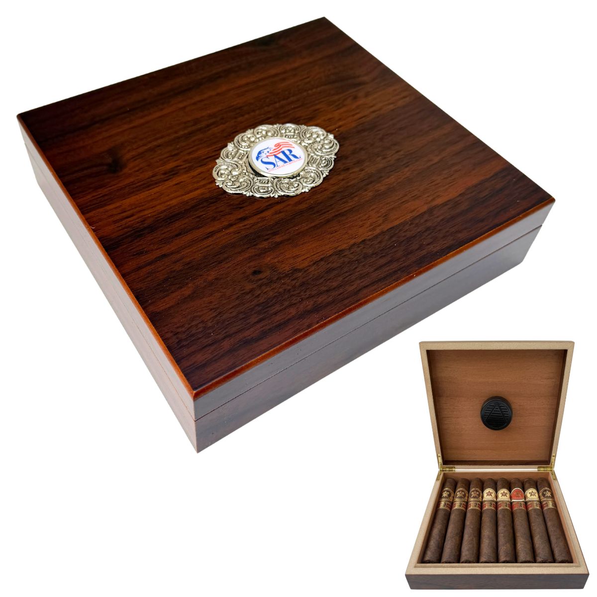 Custom Wooden Cigar Humidor Box | Features Your Logo