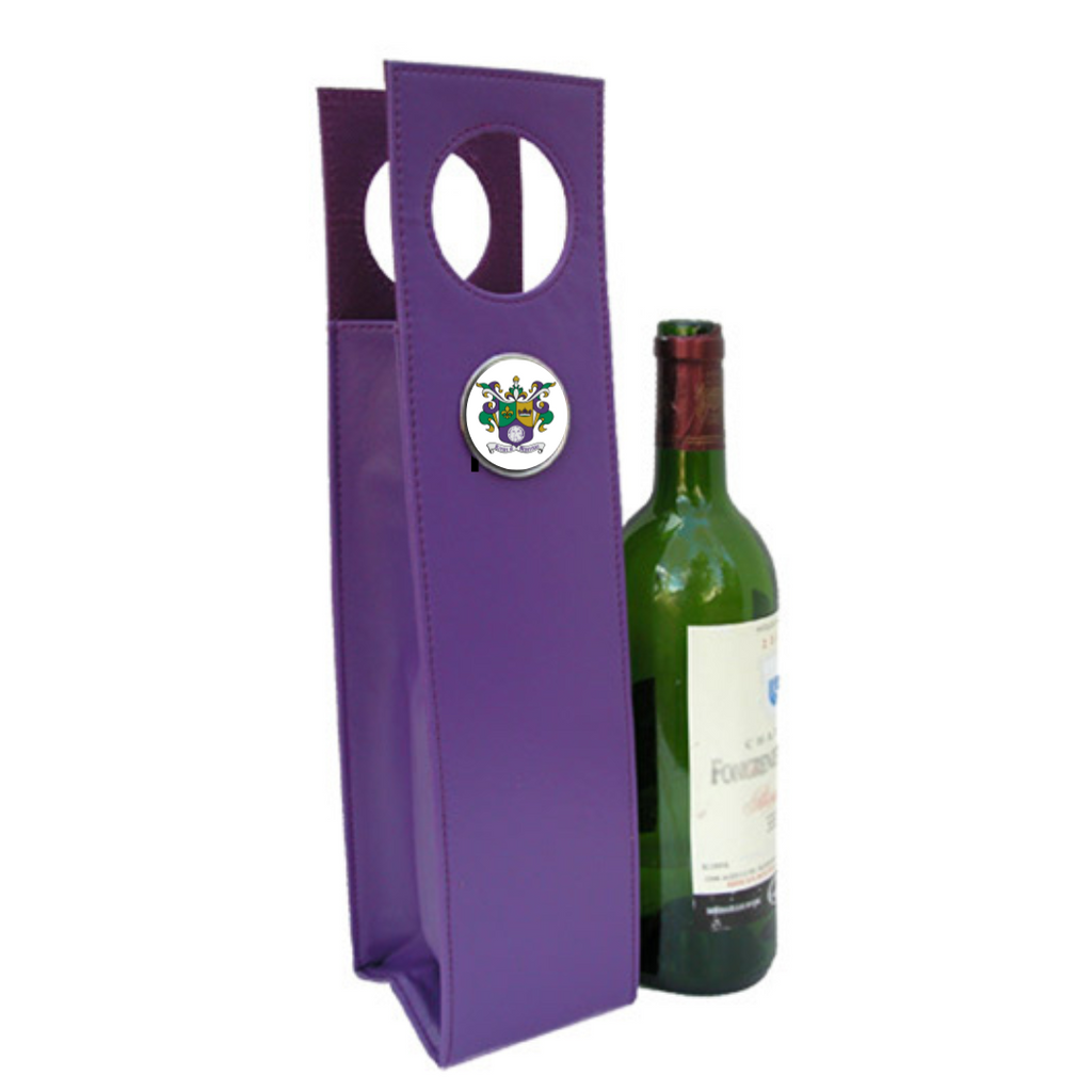 Custom Purple  Wine Carrier with Mardi Gras Krewe Medallion