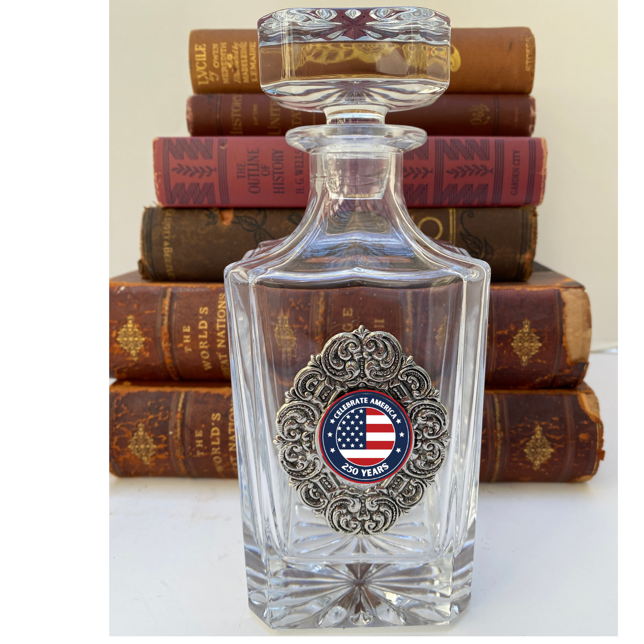 Decanter with Celebrate America 250 Years Medallion | 250th Anniversary of USA