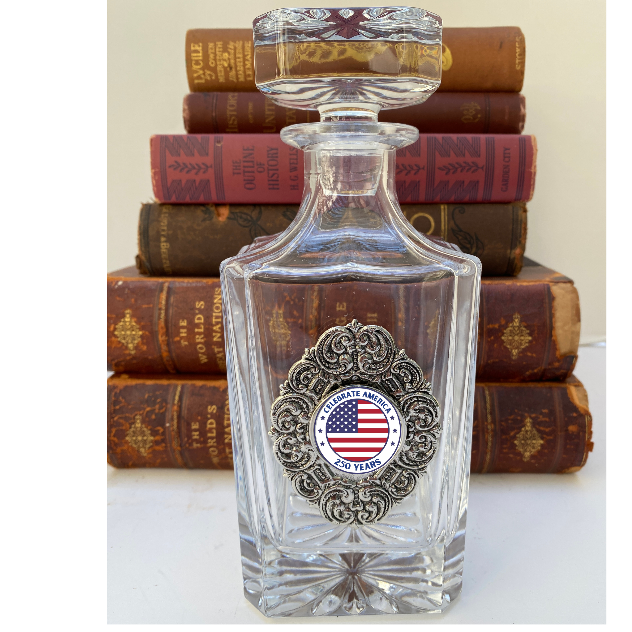 Decanter with Celebrate America 250 Years Medallion | 250th Anniversary of USA