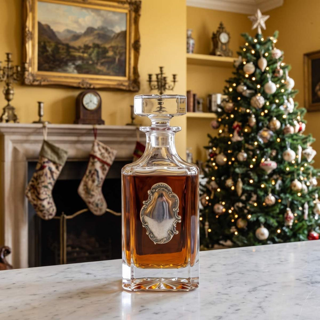The Classic Legacy decanter with a large vintage inspired medallion is a great birthday gift, anniversary gift, or holiday gift.  Each is handcrafted in our studio.  