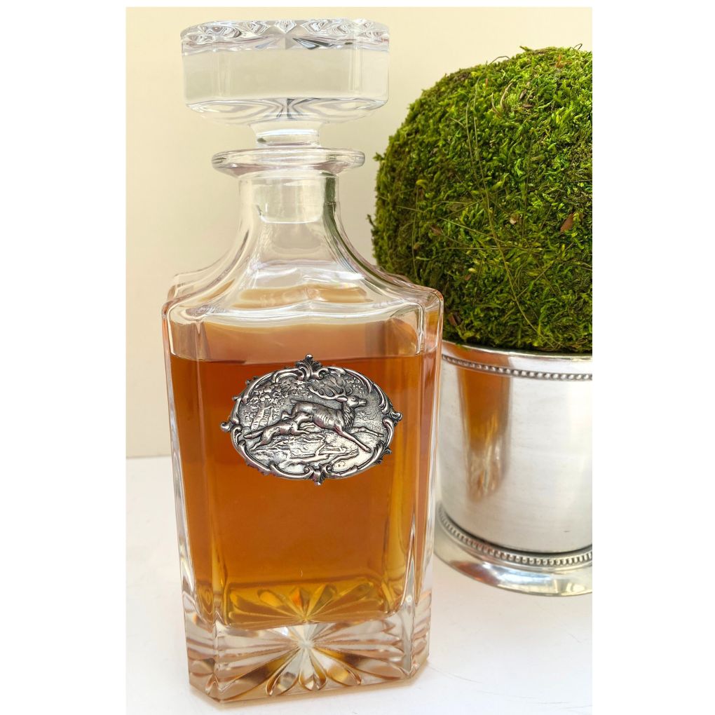 Deer & Hound Crystal Decanter | Gift for Deer Hunter | Gift for Deer Lover