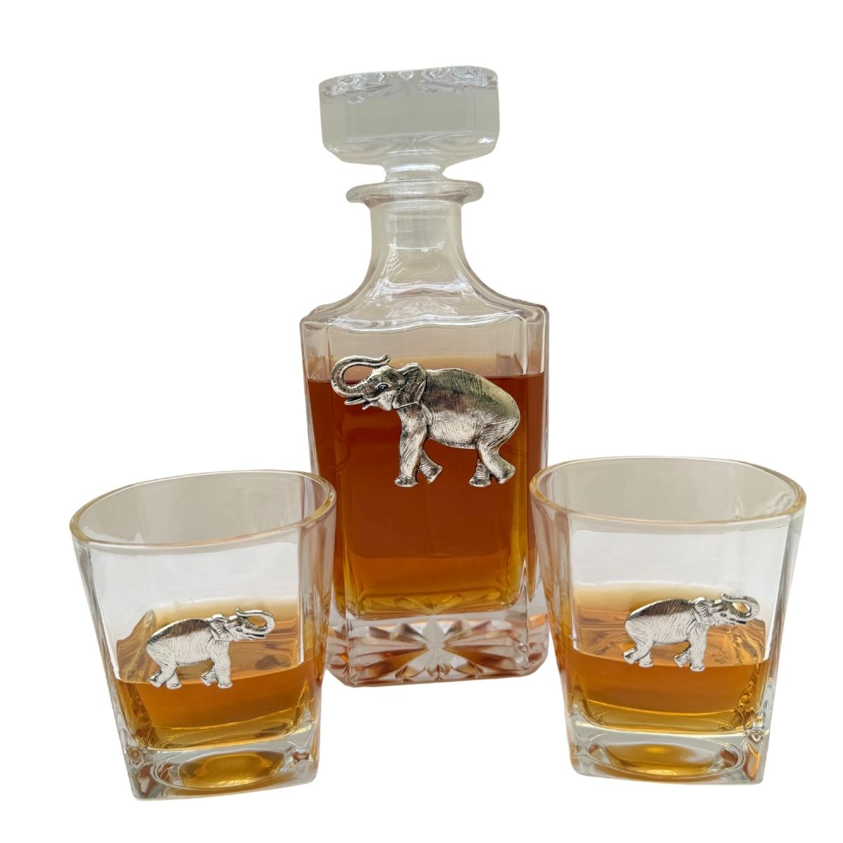 Elephant Decanter Set Includes two Bourbon Glasses | Gift for Whiskey Lover