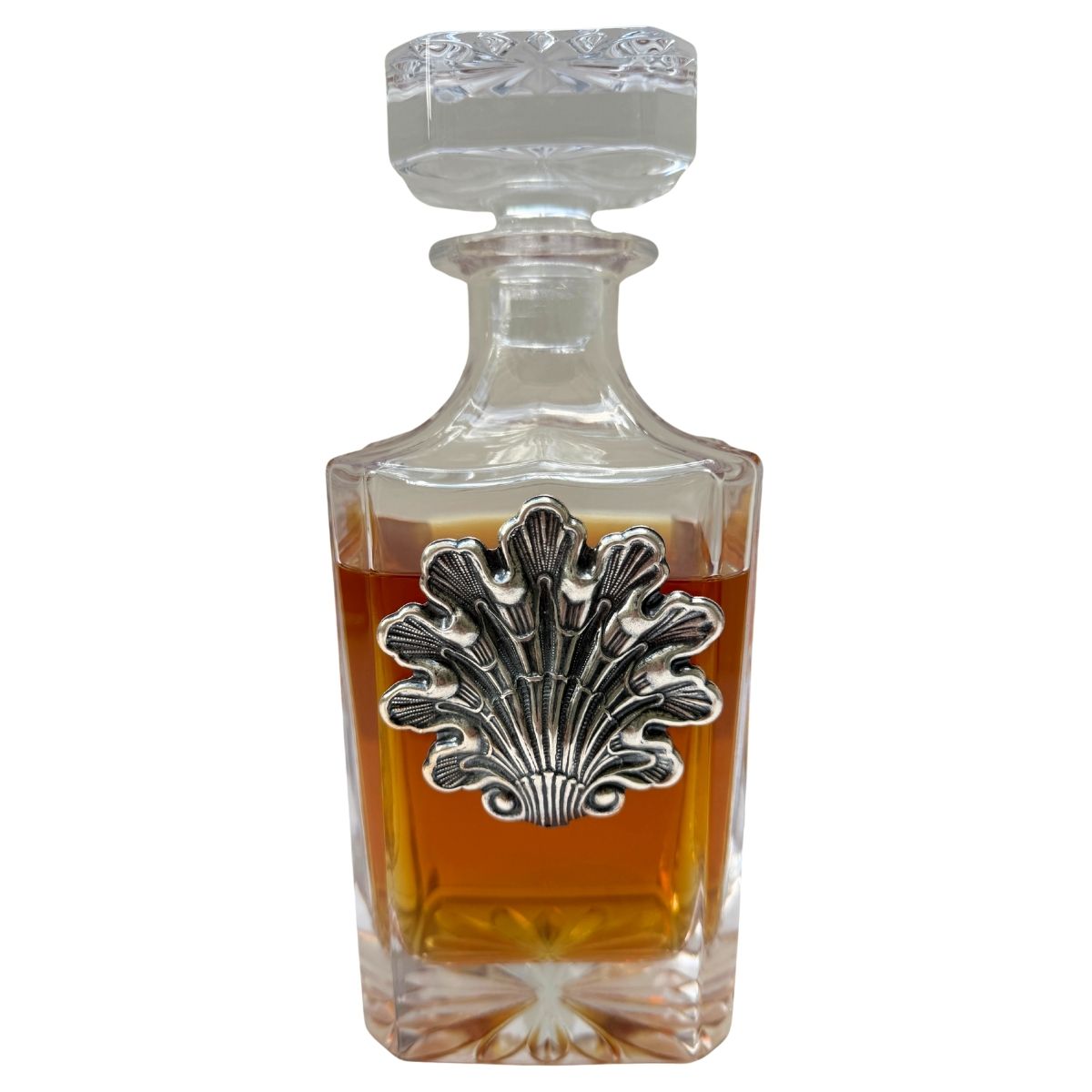 Decanter with Fancy Silver Shell | Gift for Beach Fan & Whiskey Lover