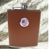 Leather Flask Gift for 250th Anniversary of America | Patriotic Gift