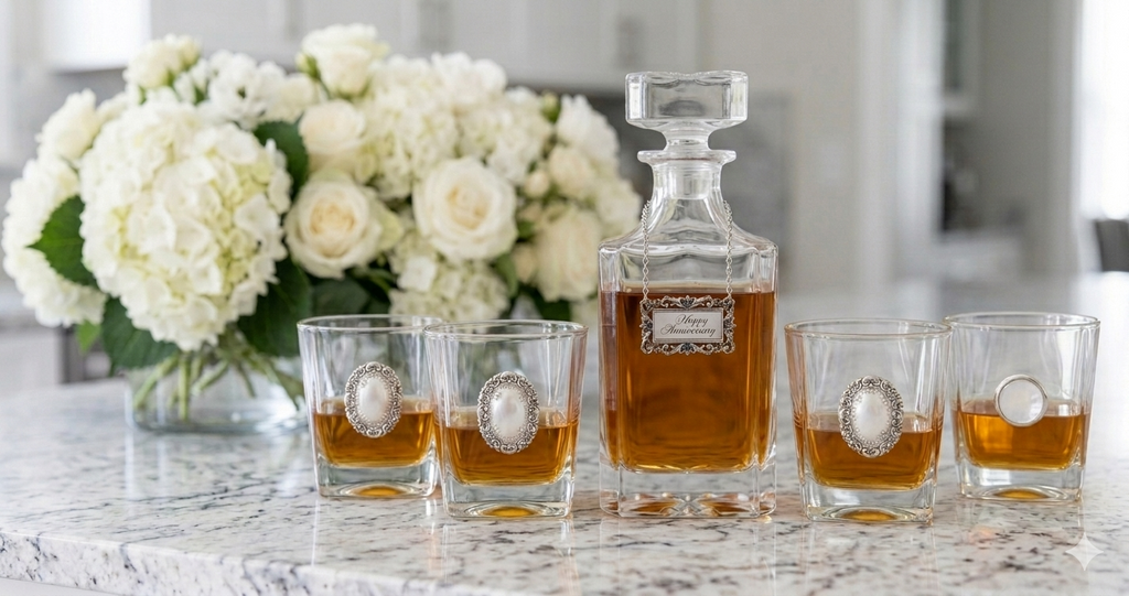Happy Anniversary Decanter Set | Gift for Husband on Anniversary