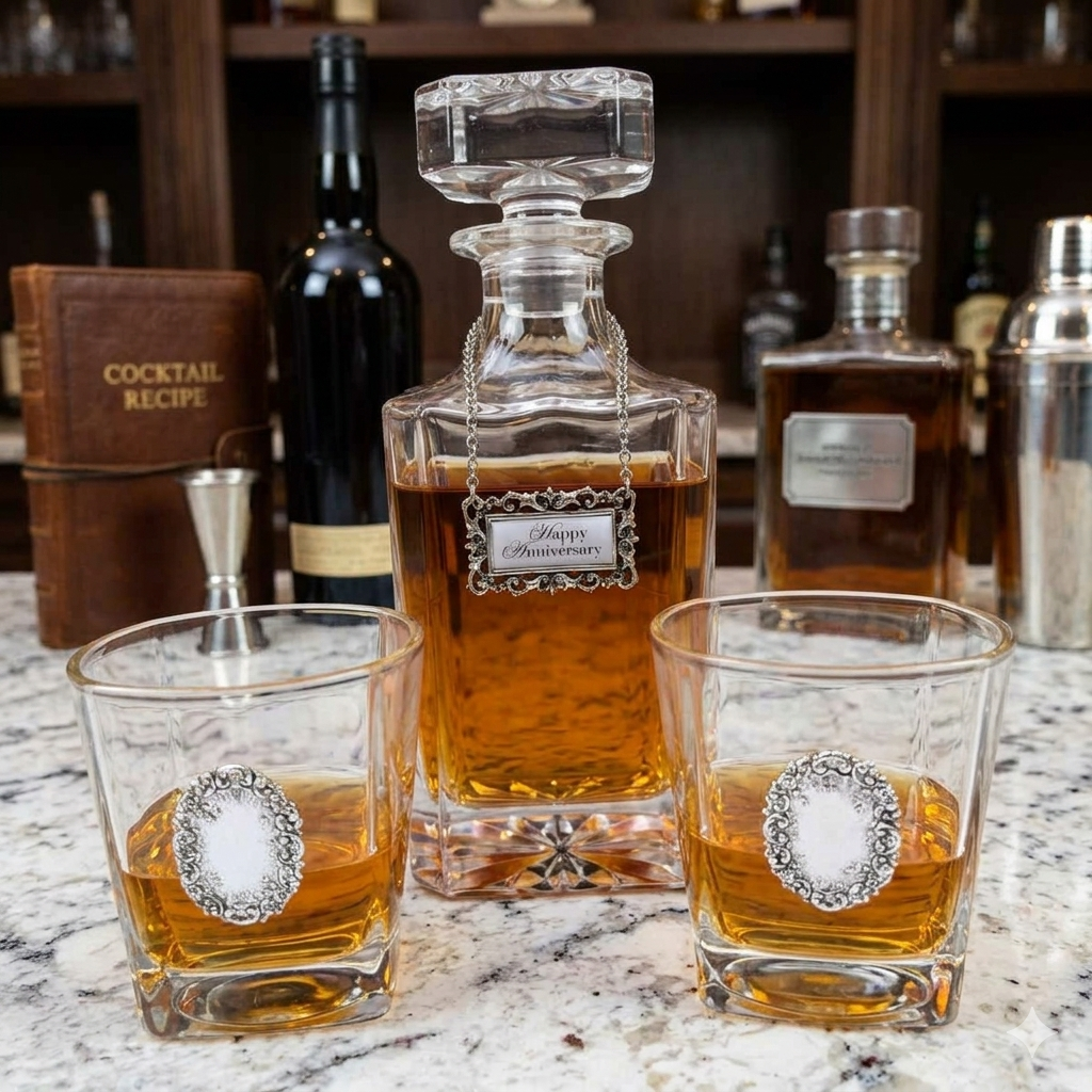 Happy Anniversary Decanter Set | Gift for Husband on Anniversary