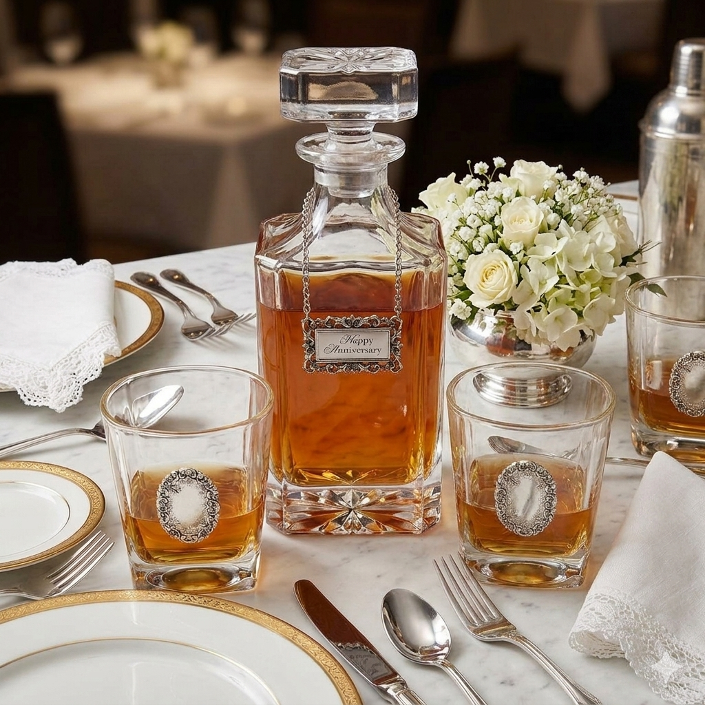 Happy Anniversary Decanter Set | Gift for Husband on Anniversary