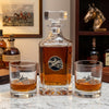 Decanter Set with Hunter Jumper Equestrian Theme | Gift for Horse Lover