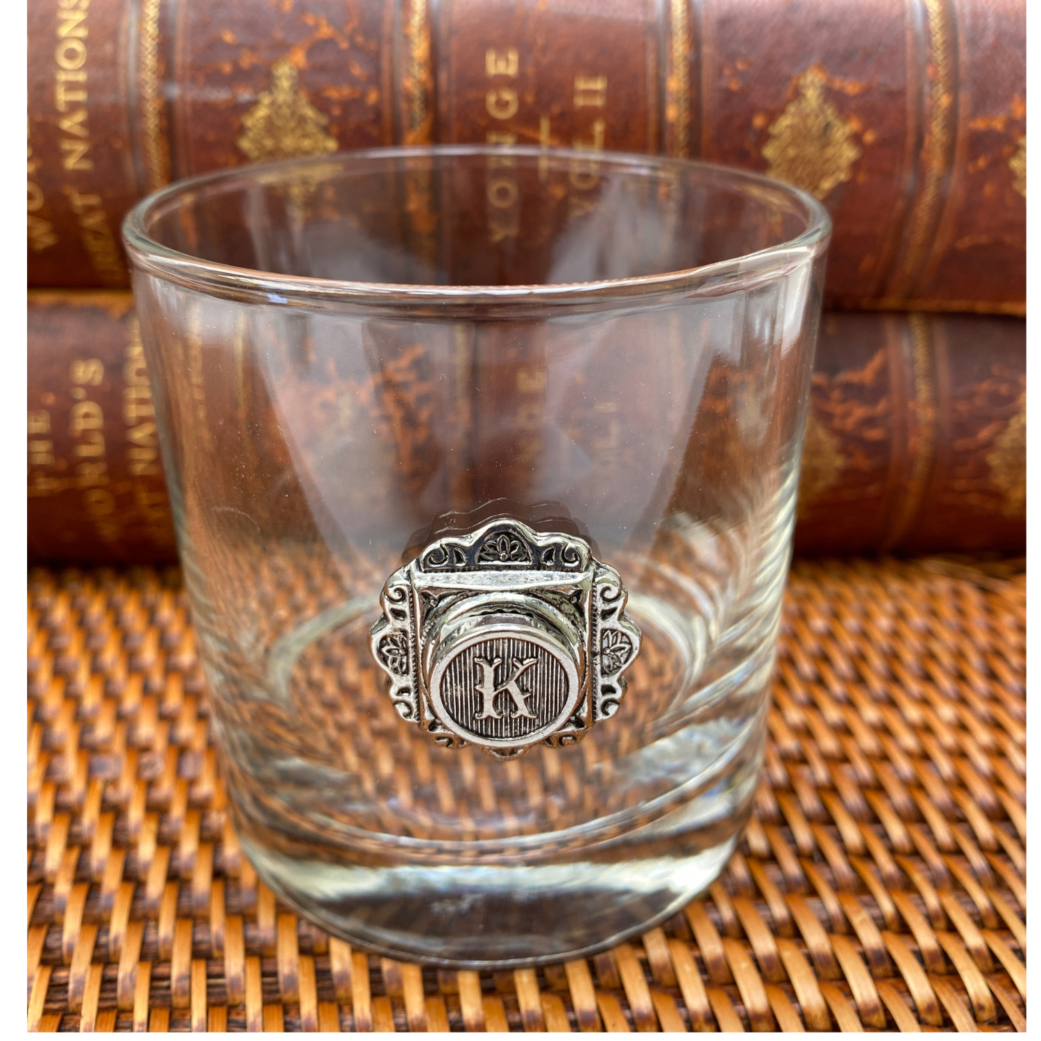 Initial Theme Bourbon Glass Gift for Groomsman