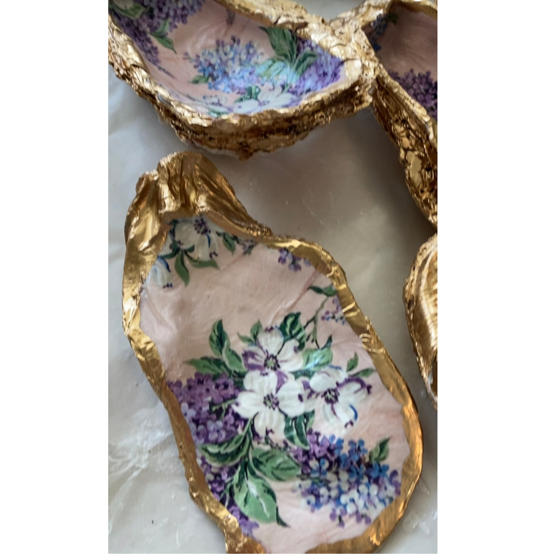 Shell Lilac Lilac Flowers Oyster Shell Art - Classic Legacy