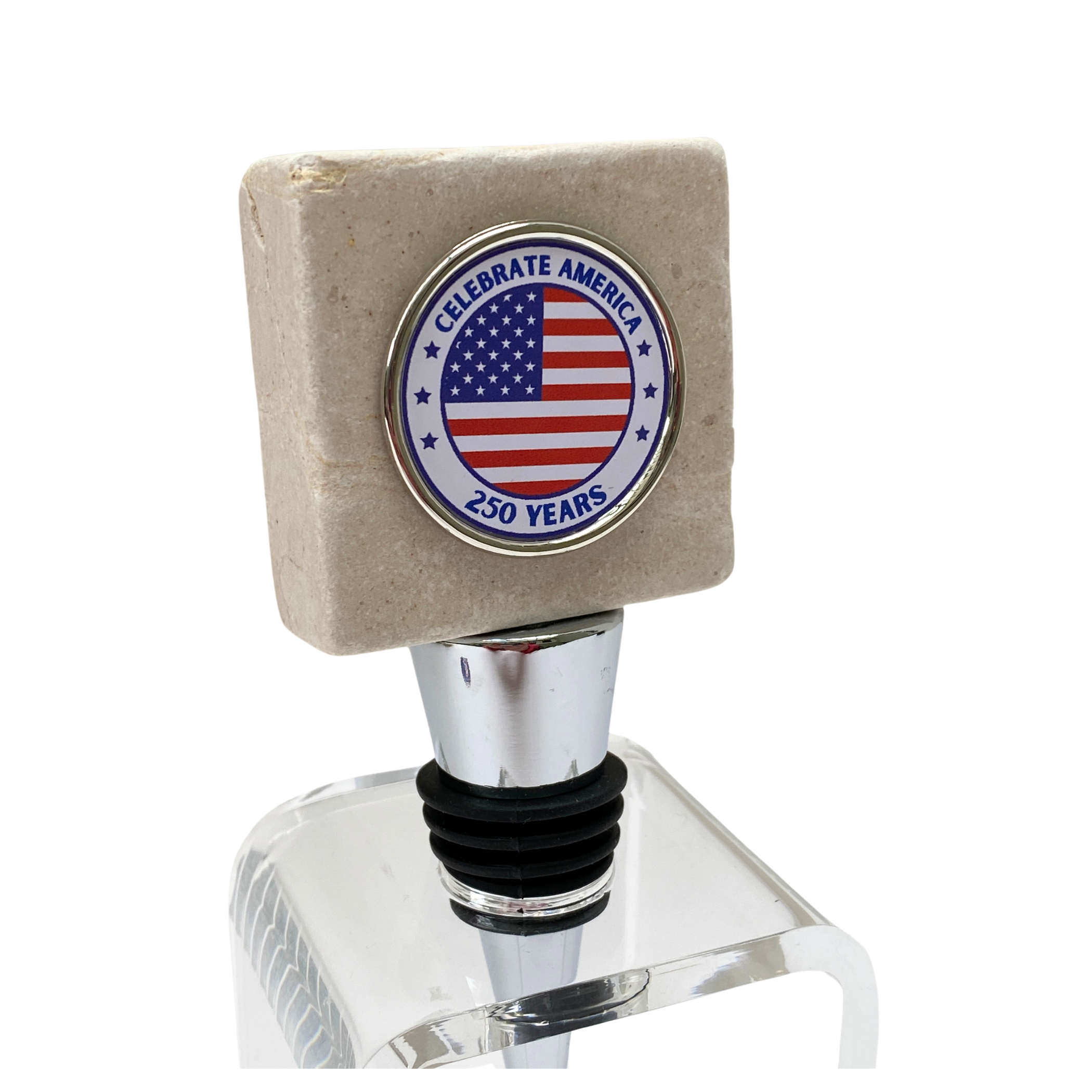 250th Anniversary of America Marble Bottle Stopper | Gift to Celebrate America 250