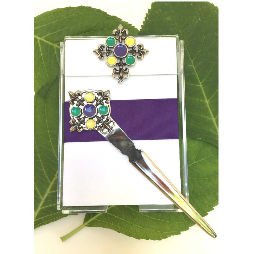 Mardi Gras Notepad and Letter Opener