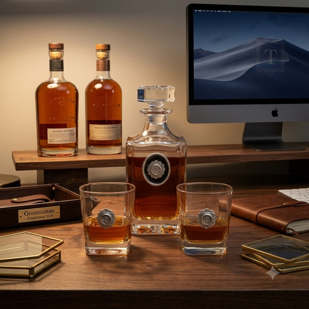 Initial Decanter Set | Gift for Groomsman | Wedding Gift