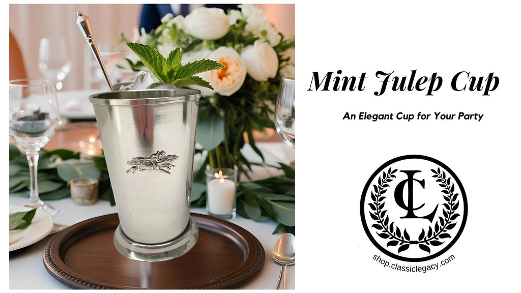 Mint Julep Cup | Featuring Racehorses & Jockey | Gift for Kentucky Derby Party