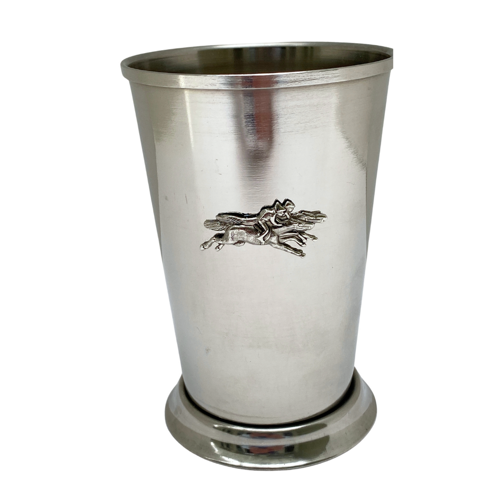 Mint Julep Cup with Silver Racehorse | Gift for Derby Fan