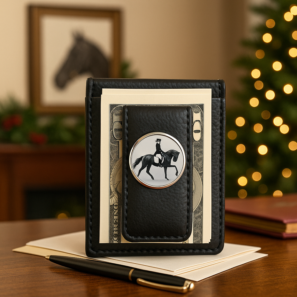 Faux Leather Dressage Money Clip