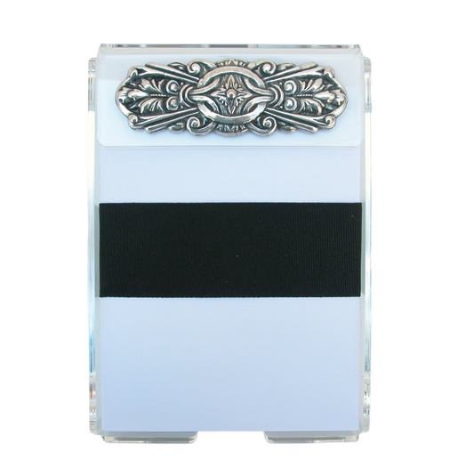 Notepad with Large Silver Art Deco Design